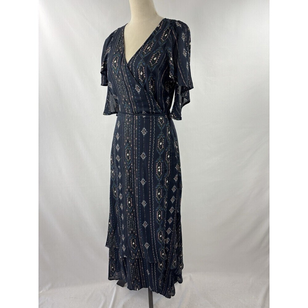 Haute Hippie Tribe Luna Navy Boho Wrap Dress - Picture 2 of 14